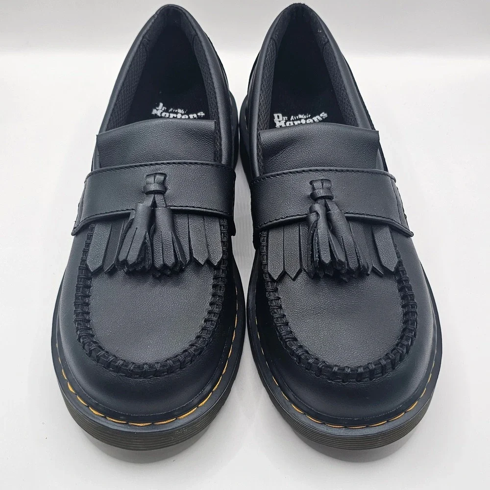 Dr Martens Adrian J Black Leather Tassel Loafers Unisex Kids US 4M 5L EU 36